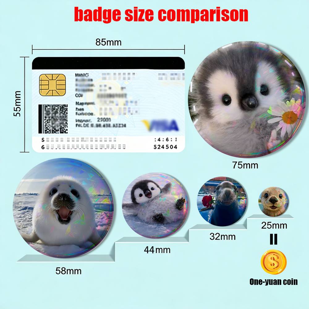 cute zoo Seal sea lion penguin - Button Badge Blank 评论和价格